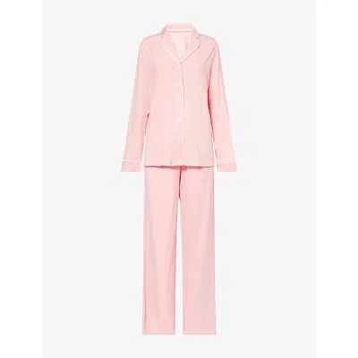 Derek Rose Womens Pink Lara Relaxed-fit Jersey Pyjama Set