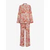 Derek Rose Womens Pink Ledbury Printed Cotton-poplin Pyjama Set Xs In Pink