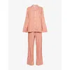 Derek Rose Womens Red Capri Striped Cotton-poplin Pyjama Set Xs In Red