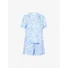 Derek Rose Womens White Milan Paisley Linen Pyjama Shorts Set In White