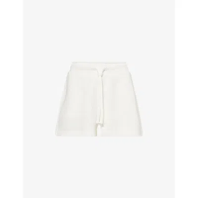Derek Rose Womens White Quinn Adjustable-waist Cotton Blend Sweat Shorts