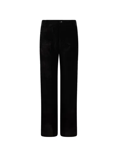 Derhy Corduroy-effect Patch-pocket Trousers In Black