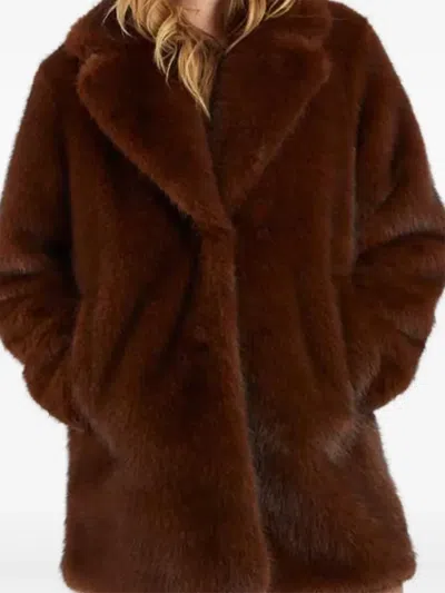 Derhy Robin Single-breasted Coat In Brown