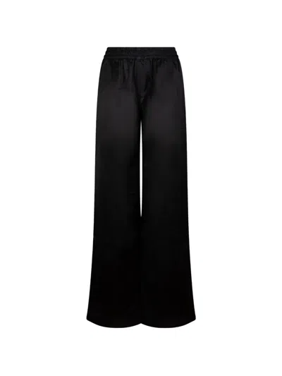 Derhy Satin-finish Palazzo Pants In Black