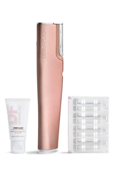 Dermaflash Luxe+ Advanced Sonic Dermaplaning & Peach Fuzz Removal Set $199 Value In Gold