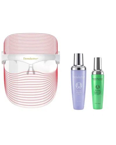 Dermalactives 1  oz 7-in-1 Light Therapy Led Mask+ Purifying Apple Cider Toner Mist + Purifying Clea In Transparent