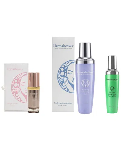 Dermalactives 1oz Intensive Firming Eye Serum + Purifying Cleansing Gel+ Purifying Apple Cider Toner In Transparent