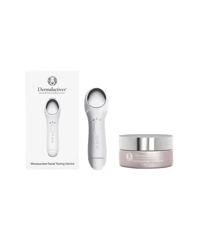 Dermalactives Women's Microcurrent Facial Toning Device + Purifying Gentle Facial Scrub In Transparent