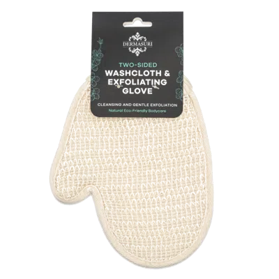Dermasuri Two-sided Exfoliating Glove And Washcloth In Neutral