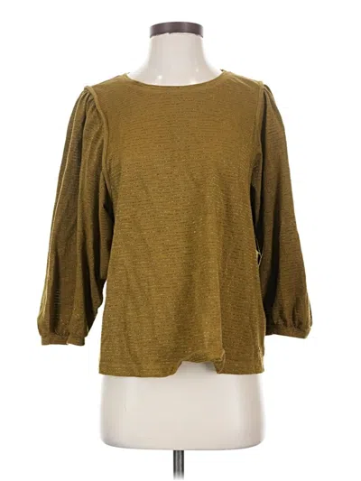 Pre-owned Des Petits Hauts 3/4 Sleeve Top Gold Boatneck Tops