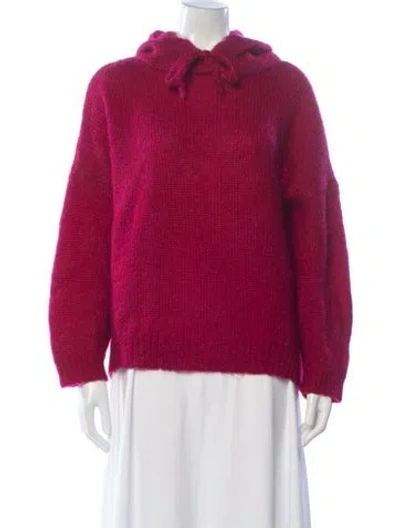 Pre-owned Des Petits Hauts Kid Mohair Crew Neck Sweater In Red