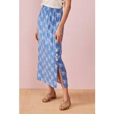 Des Petits Hauts Sameo Print Skirt In Blue
