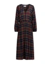 Des Petits Hauts Woman Maxi Dress Chocolate Brown Size 2 Viscose, Wool, Polyester In Brown