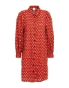 Des Petits Hauts Woman Mini Dress Rust Size 3 Cotton In Red