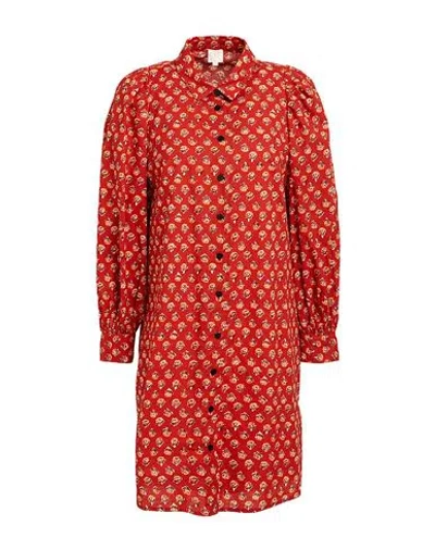 Des Petits Hauts Woman Mini Dress Rust Size 3 Cotton In Red