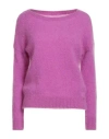 Des Petits Hauts Woman Sweater Mauve Size 2 Mohair Wool, Merino Wool, Polyamide, Elastane