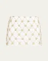 Des Phemmes Sequin-embellishment Mini Skirt In White - Sylvan Green  D1056