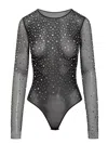 Des_phemmes Crystal-embellished Bodysuit In Black