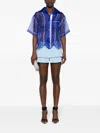 Des_phemmes Broderie-anglaise Silk Blouse In Blue