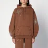 Des Phemmes Brown Cotton Sweatshirt With Crystals In Brown