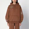 Des Phemmes Brown Cotton Sweatshirt With Crystals