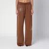Des_phemmes Brown Cotton Trousers With Crystals