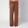 Des_phemmes Brown Cotton Trousers With Crystals