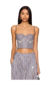 Des_phemmes Bustier Top In Blue