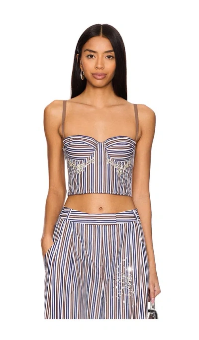 Des Phemmes Bustier Top In Blue