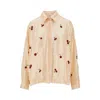 Des_phemmes Cherries Long-sleeved Sequined Shirt In Pink
