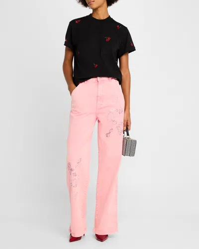 Des Phemmes Cherry-motif T-shirt In Black