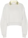 Des_phemmes Embellished Cotton Jersey Sweatshirt In Gray
