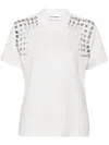 Des_phemmes Embellished Jersey T-shirt In 白色