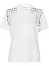 Des_phemmes Embellished Jersey T-shirt In White