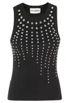 Des_phemmes Embellished Ribbed Jersey Tank Top In Black