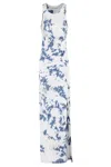 Des_phemmes Des Phemmes Cotton Rib Tie Dye Embroidred Dress In White