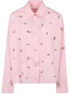 Des_phemmes Pink Shirt With Classic Collar And Embellishments On The Front In Cotton Woman In Pink