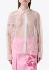 Des_phemmes Couture Floral Embellished Tulle Shirt In Nude