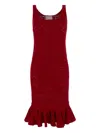 Des Phemmes Crochet-knit Dress In Red