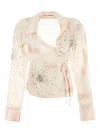 Des_phemmes Crystal-embellished Blouse In Neutrals