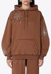 Des Phemmes Brown Cotton Sweatshirt With Crystals In Brown