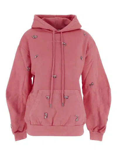 Des Phemmes Crystal-embellished Hoodie In Pink