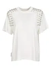 Shop Des Phemmes Crystal Embellished Regular T-shirt In White