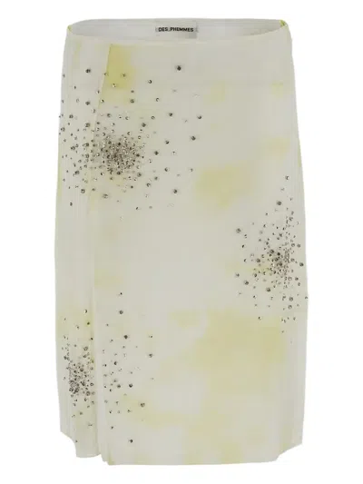 Des Phemmes Crystal-embellished Skirt In White