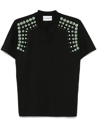 Des Phemmes Embellished Jersey T-shirt In Schwarz