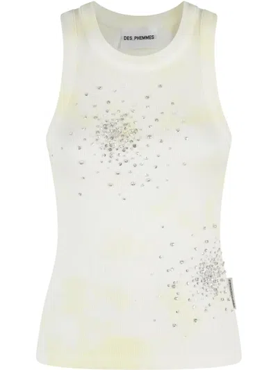 DES PHEMMES CRYSTAL-EMBELLISHED TANK TOP