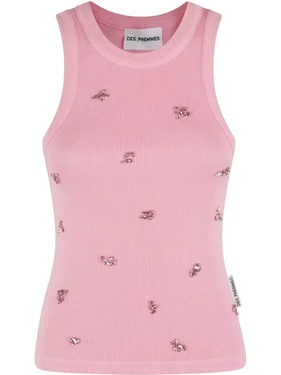 DES_PHEMMES CRYSTAL-EMBELLISHED TANK TOP