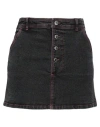 Des_phemmes Woman Denim Skirt Black Size 4 Cotton, Elastane In Black