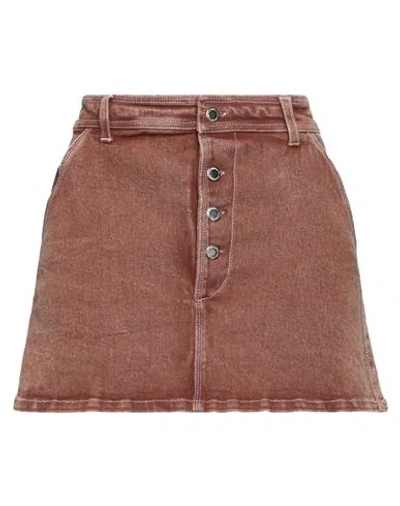 Des Phemmes Des_phemmes Woman Denim Skirt Brown Size 2 Cotton, Elastane