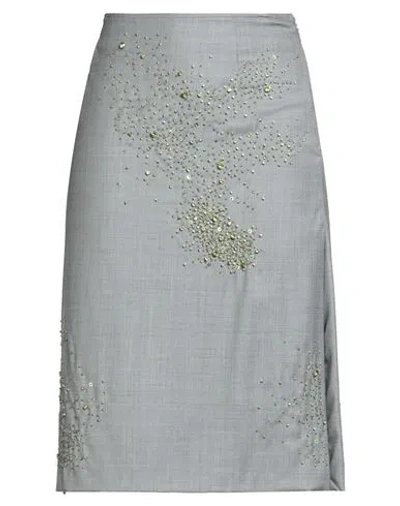 Des Phemmes Des_phemmes Woman Midi Skirt Grey Size 6 Wool